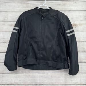 Black Brand Armored Motorcycle Jacket Mens 3XL Black Mesh Nylon Back Elbow